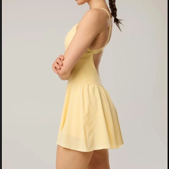 aerie Dresses & Skirts - Aerie OFFLINE Real Me Apron Mini Dress Yellow NWT FLAW